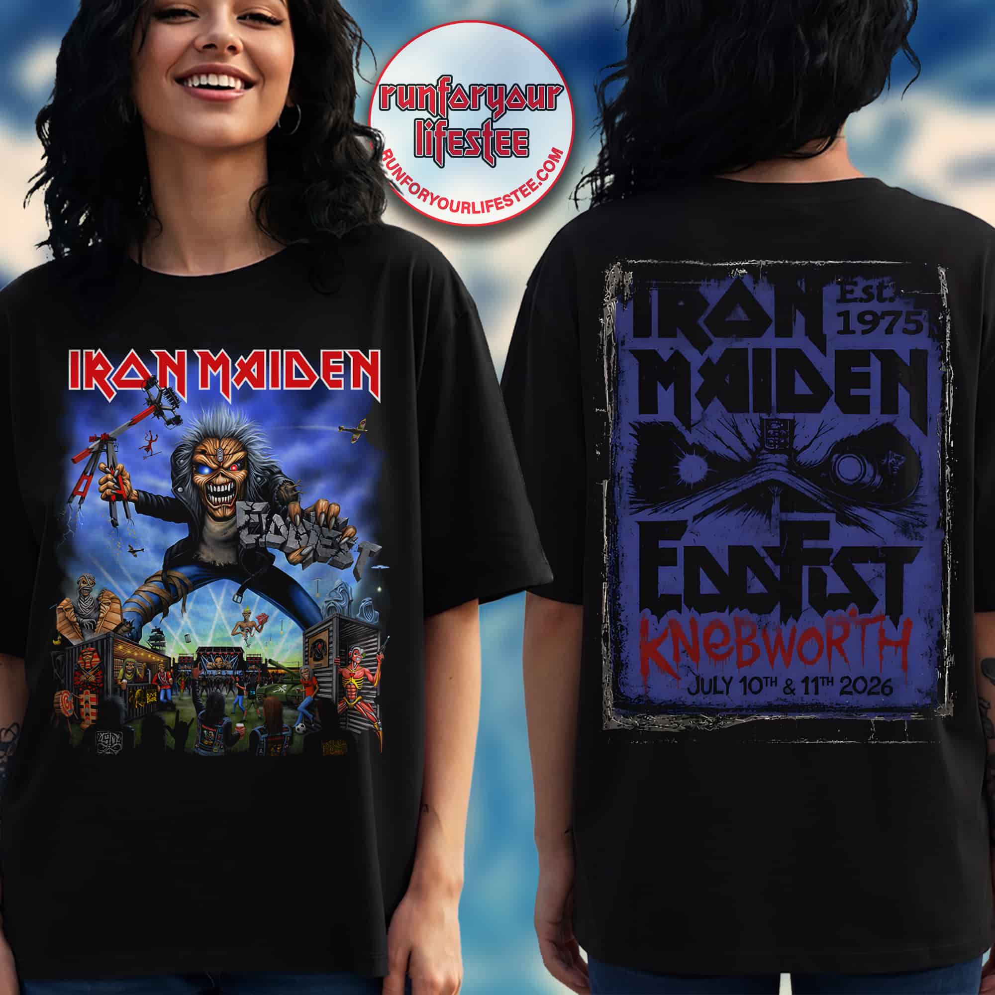 Iron Maiden Eddfest 2026 Knebworth Giant Eddie Two-Sided T-Shirt