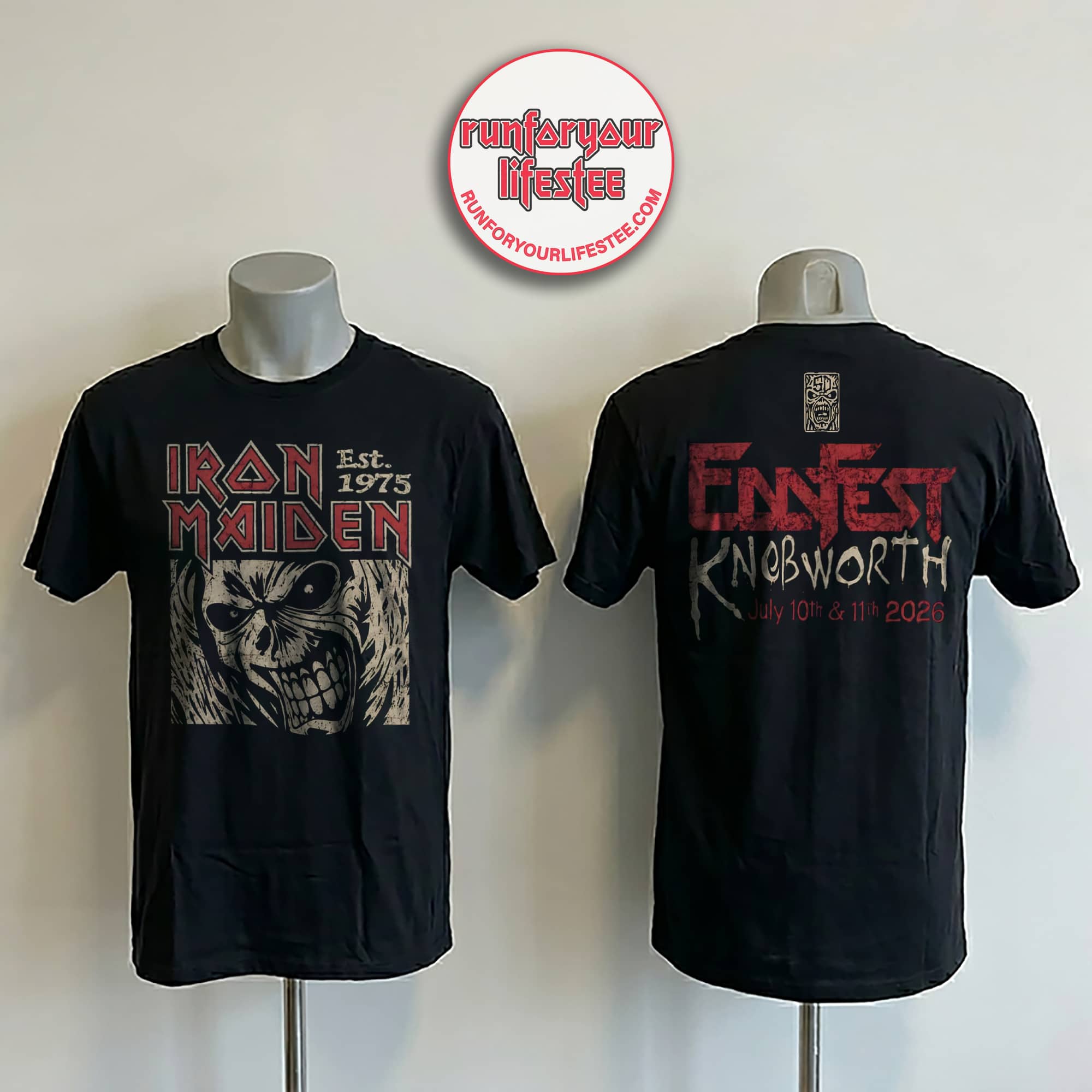 Iron Maiden Eddfest Knebworth 2026 Killer Eddie 50th Anniversary T-Shirt