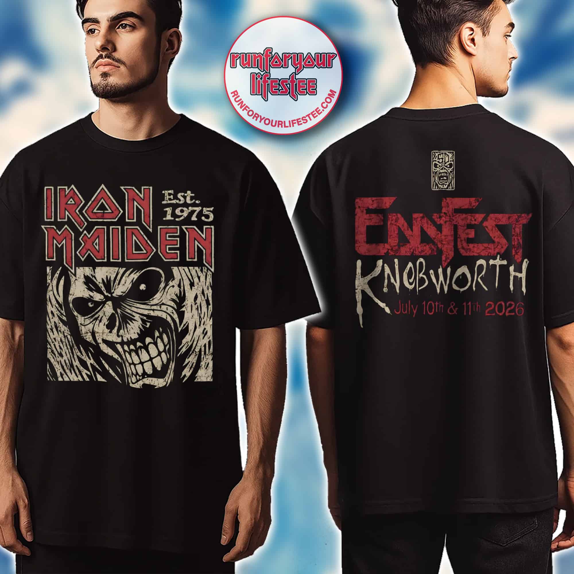 Iron Maiden Eddfest Knebworth 2026 Killer Eddie 50th Anniversary T-Shirt