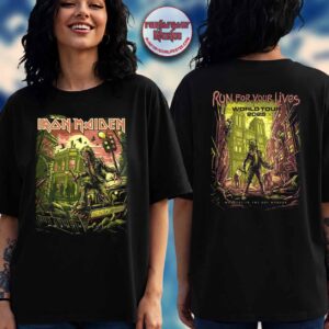 Alternative view of Iron Maiden Run For Your Lives 2025 Wrathchild Murders In The Rue Morgue T-Shirt