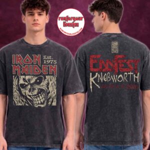 Iron Maiden Eddfest Knebworth 2026 Killer Eddie 50th Anniversary Washed T-Shirt