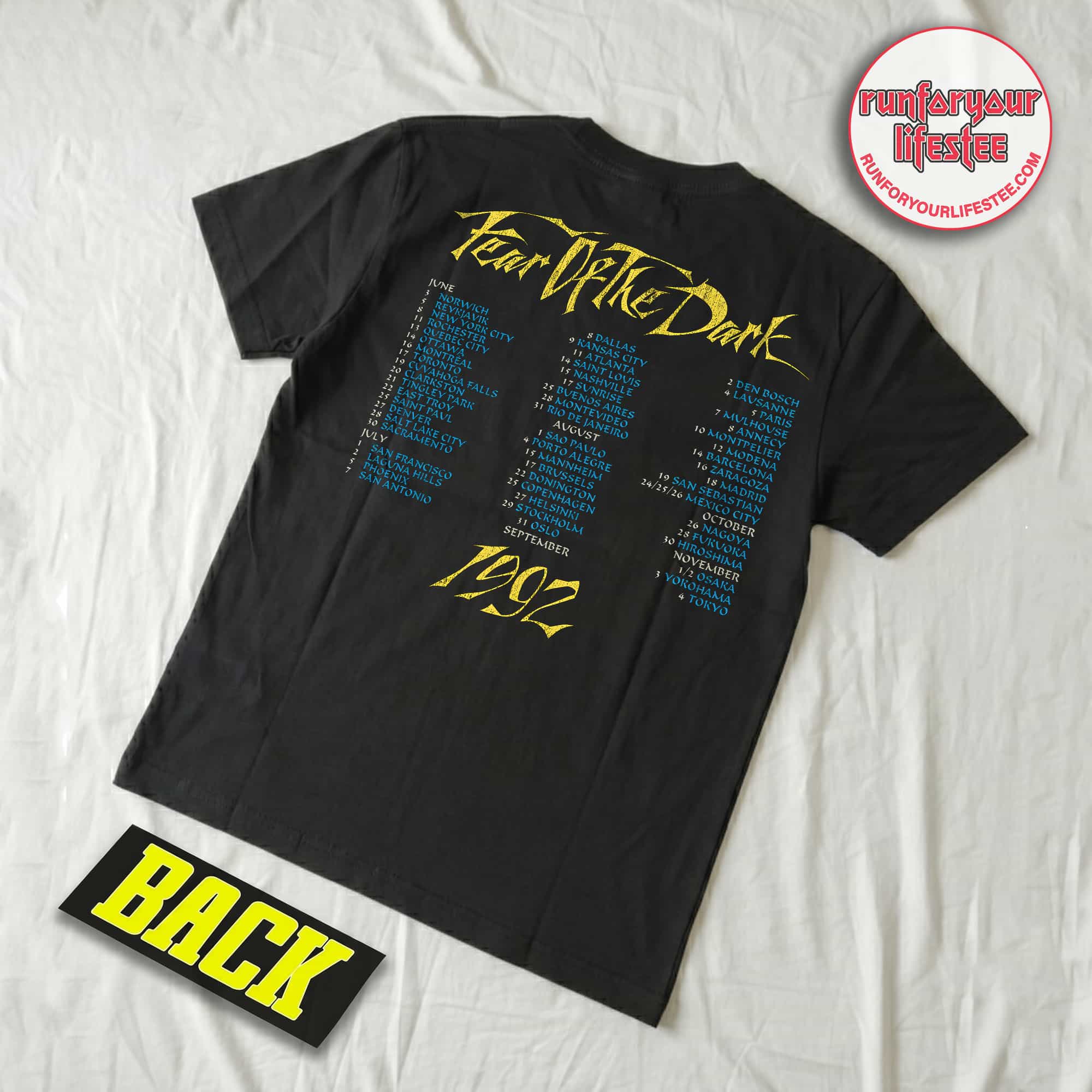 Iron Maiden Fear Of The Dark Tour 1992 50th Anniversary T-Shirt