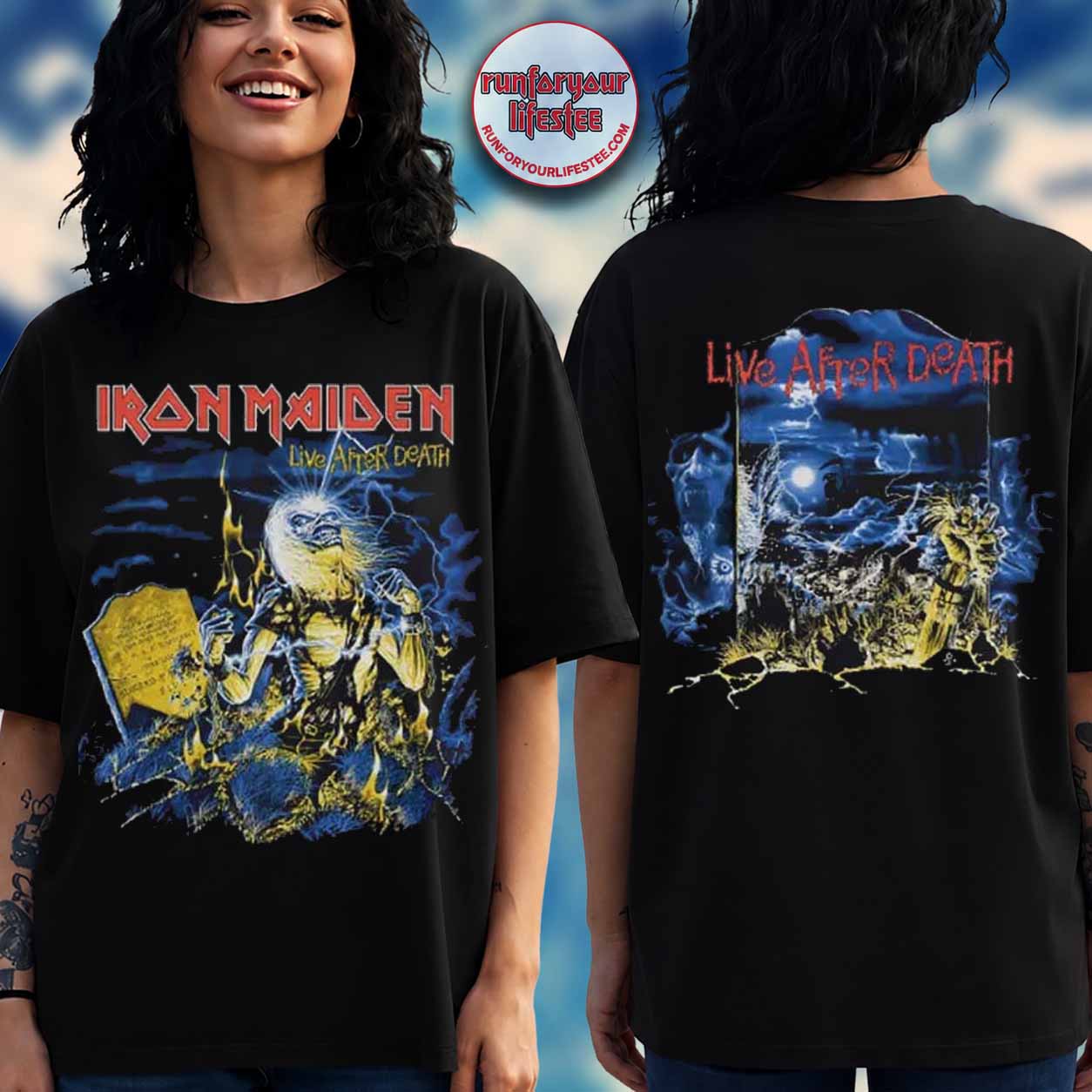 Iron Maiden Life After Death 40th Anniversary Zoombie Eddie T-Shirt