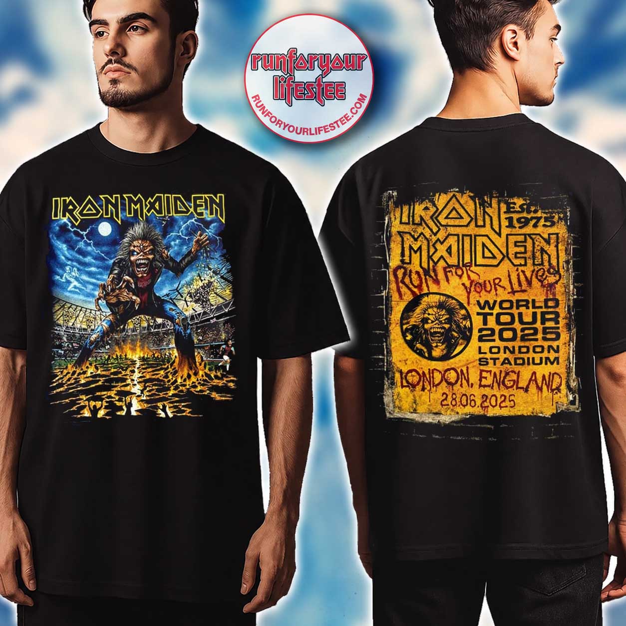 Iron Maiden London England 2025 Exclusive Event Tee - June 28 2025, London Stadium