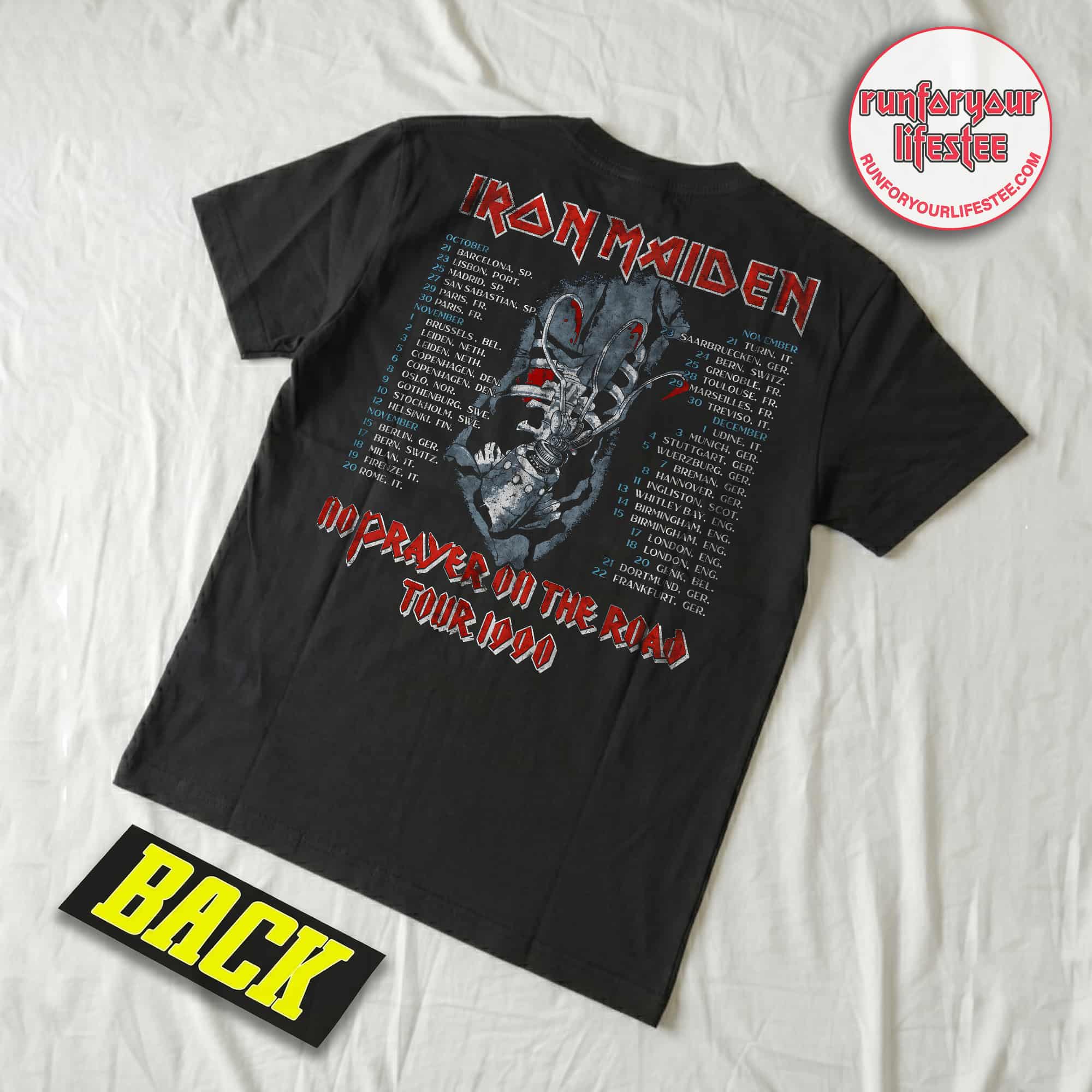 Iron Maiden No Prayer on the Road 1990 Tour T-Shirt