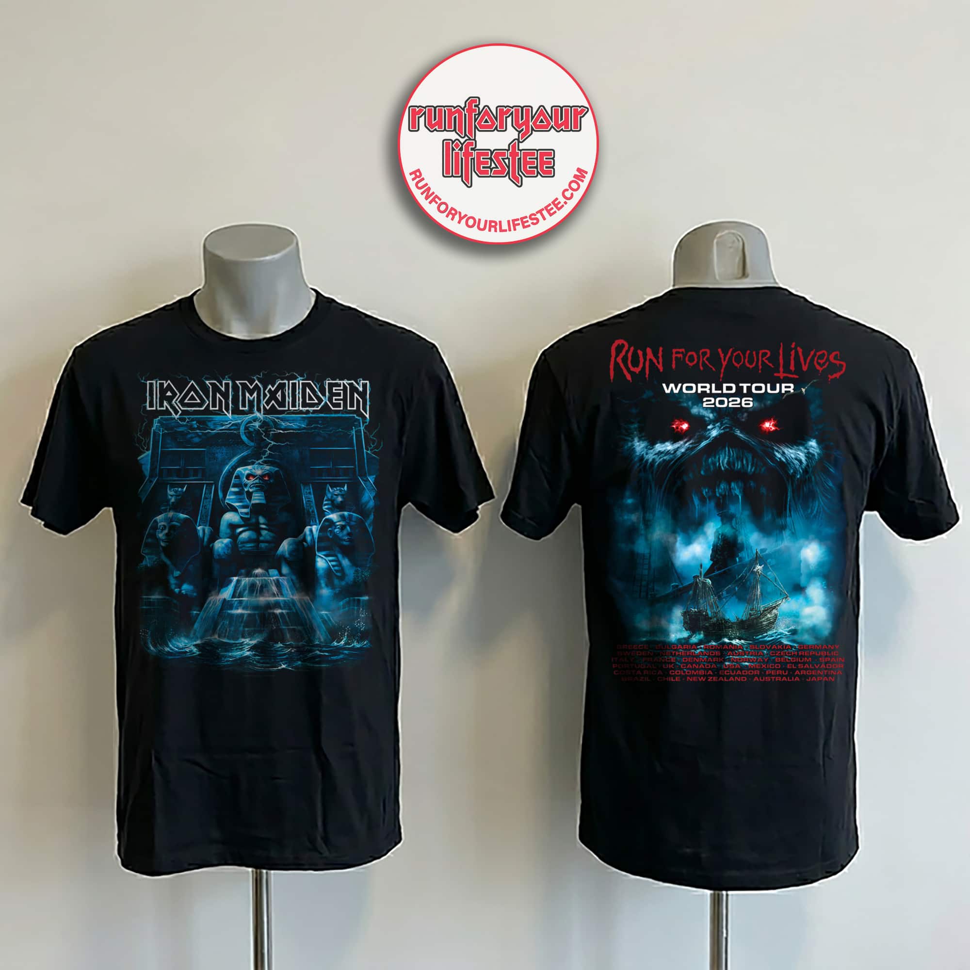 Iron Maiden Powerslave Mariner 2026 Tour Tee