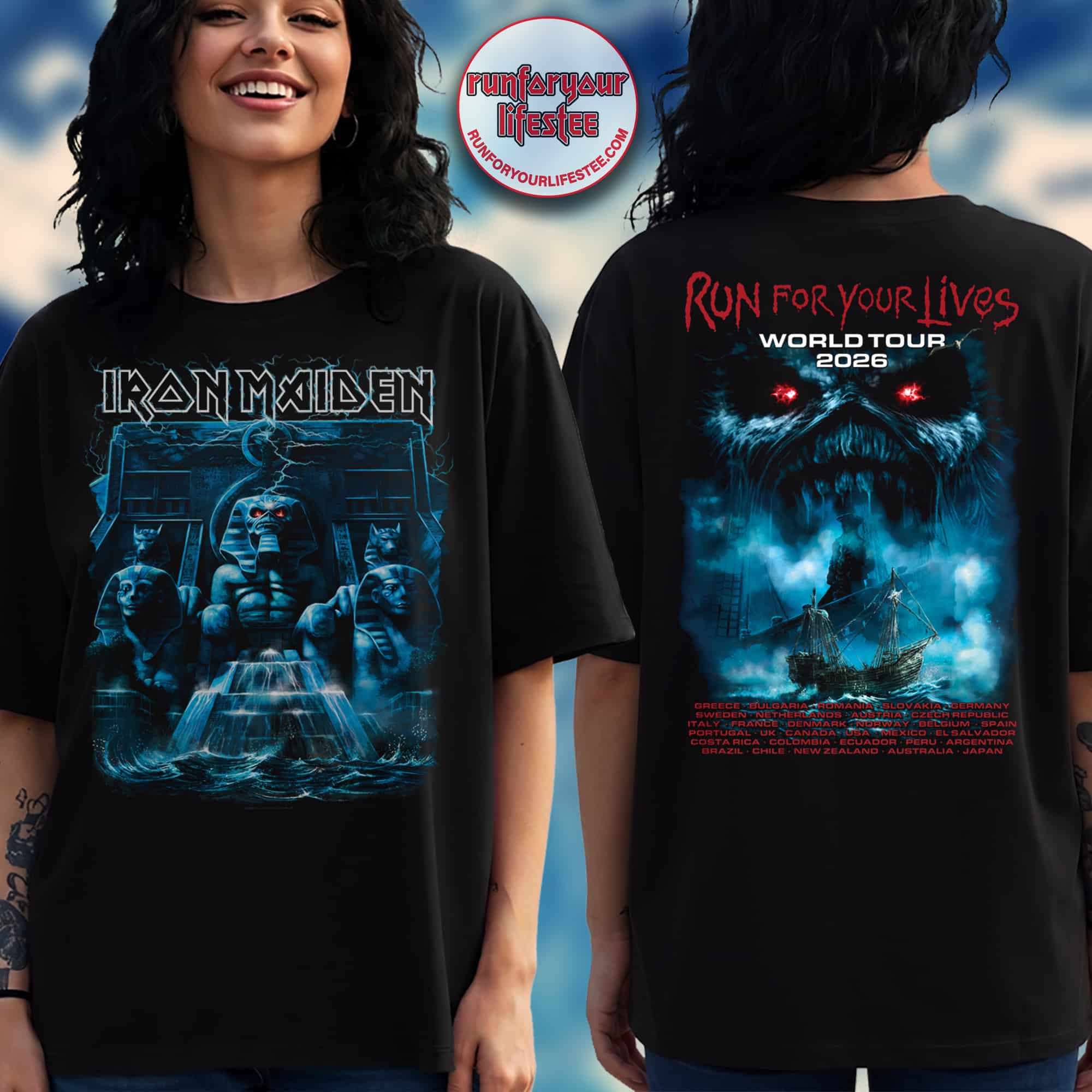 Iron Maiden Powerslave Mariner 2026 Tour Tee