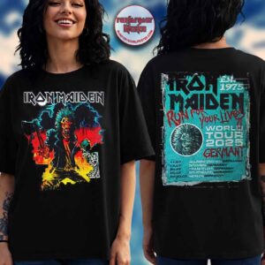 Iron Maiden Run For Your Lives 2025 Germany Tour Two Sided T-Shirt