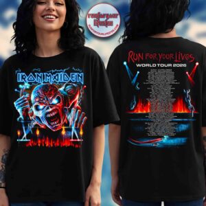 Iron Maiden Run For Your Lives 2026 3D Eddie Tour T-Shirt