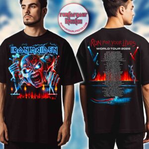 Iron Maiden Run For Your Lives 2026 3D Eddie Tour T-Shirt