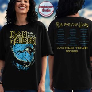Iron Maiden Run For Your Lives 2026 Fear Of The Dark Eddie T-Shirt