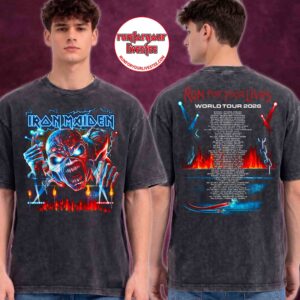 Iron Maiden Run For Your Lives 2026 High Voltage Eddie Graphic Washed Tee