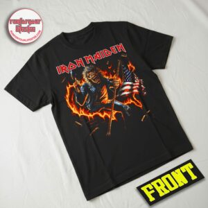 Iron Maiden Run For Your Lives USA Tour 2026 Biker Eddie Flaming Motorcycle T-Shirt