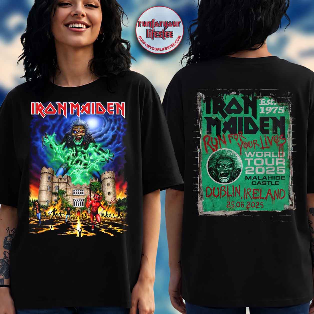 ron Maiden 2025 Dublin Ireland Eddie Take Over The Castle T-Shirt