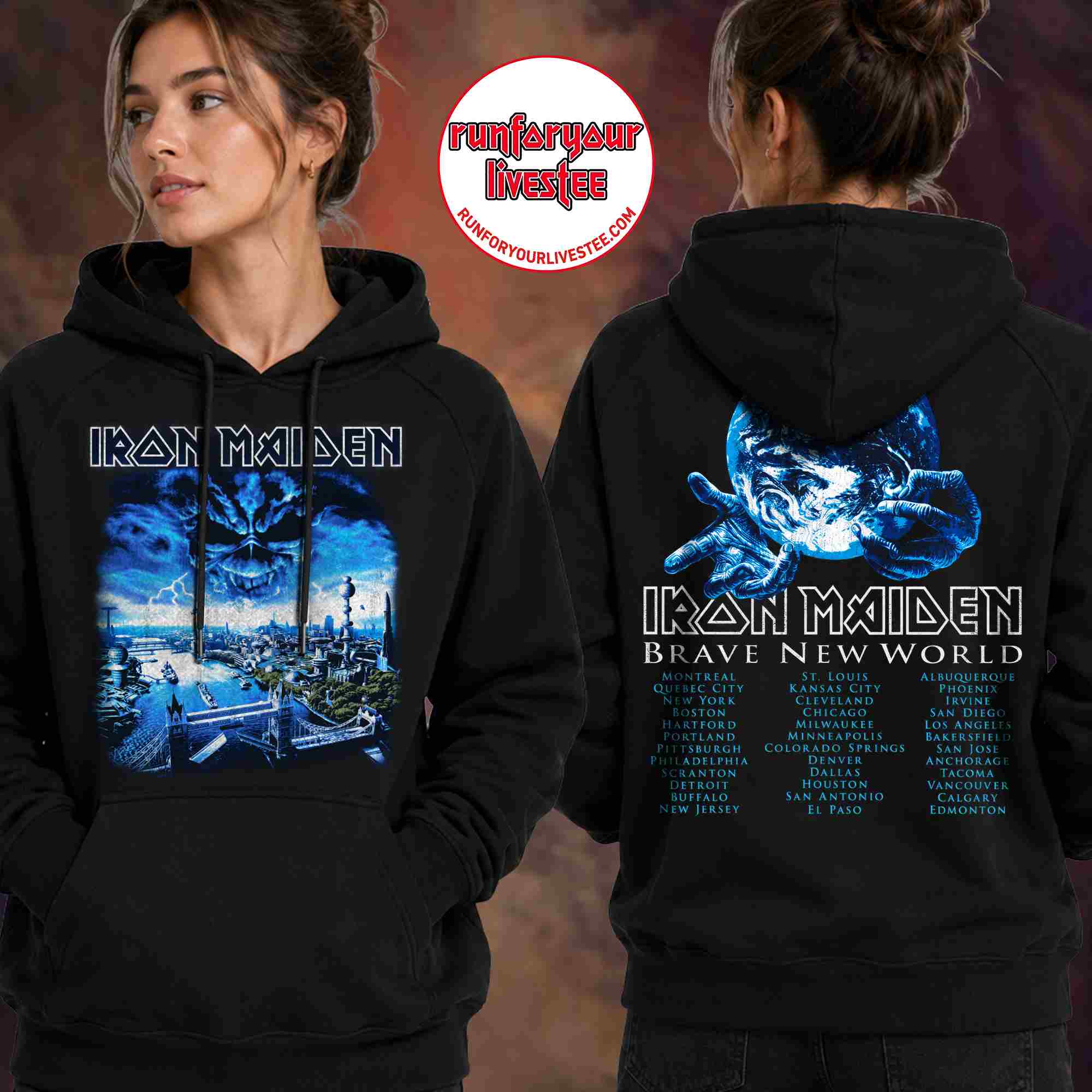 Iron Maiden Brave New World World Tour Pullover Hoodie