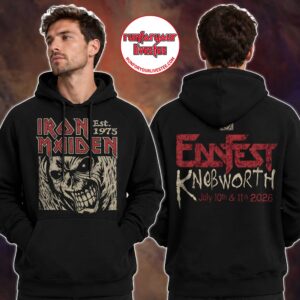 Iron Maiden Eddfest Knebworth 2026 Killer Eddie 50th Anniversary Hoodie