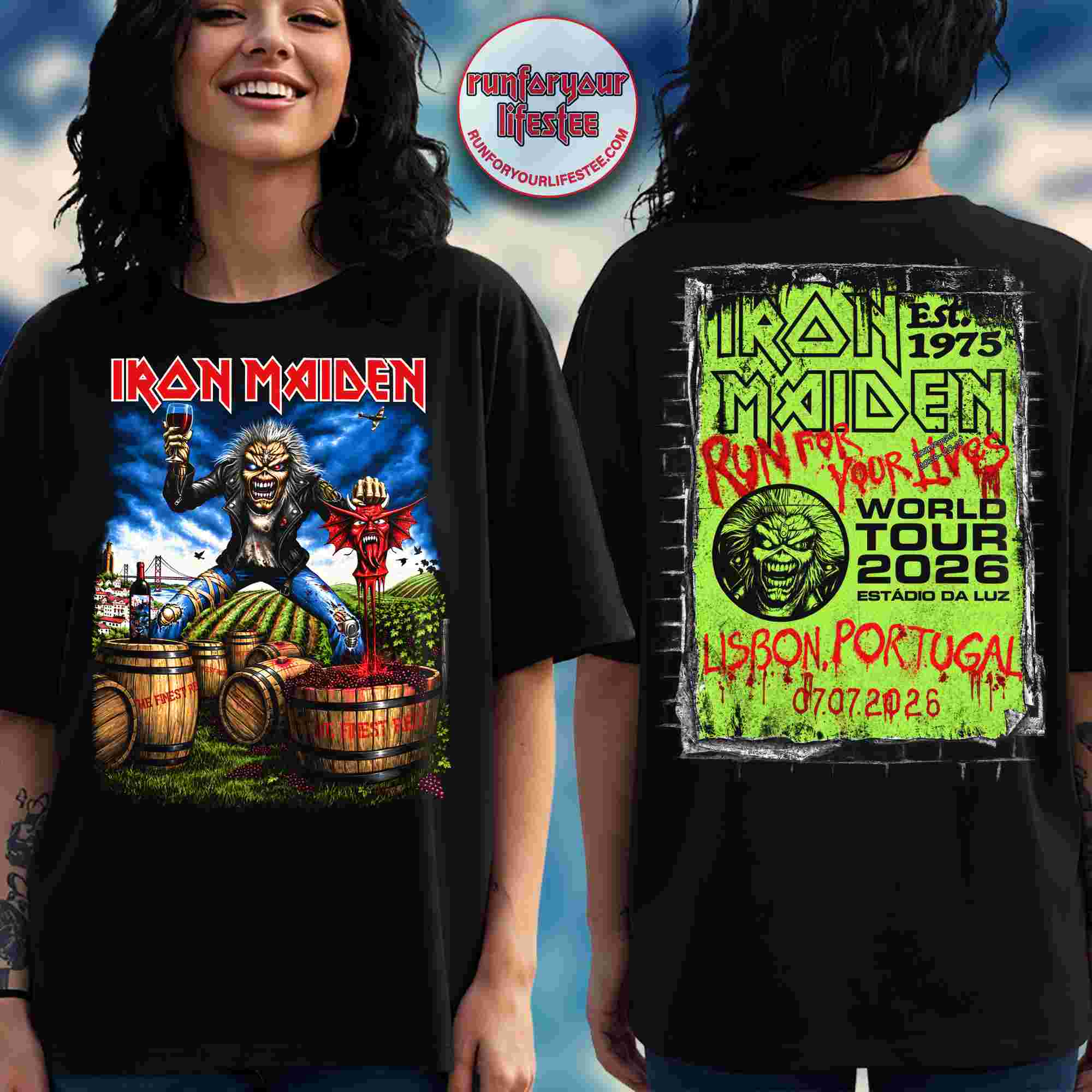 Iron Maiden Lisbon Portugal On 7 July 2026 Eddie The Winemaker T-Shirt