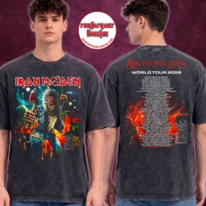 Iron Maiden Run For Your Lives 2026 Tour Washed Tee