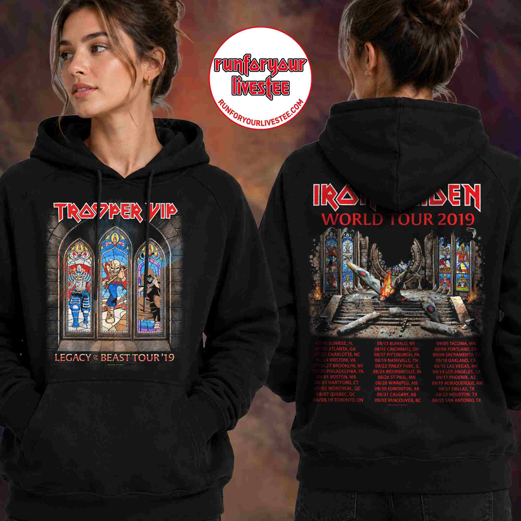 Iron Maiden Trooper VIP 2019 Tour Hoodie