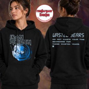 Iron Maiden Wasted Years Cosmic Eddie Ringer Hoodie