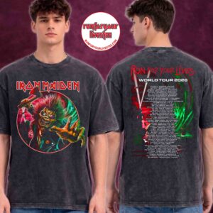 Vintage Wash Iron Maiden Shirt - Run For Your Lives 2026 Global Tour Dates